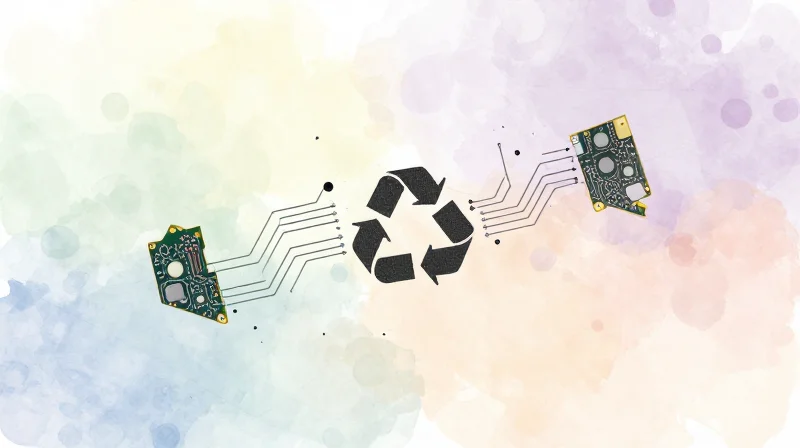 Conceptual art showing metal components being repurposed into a new cycle