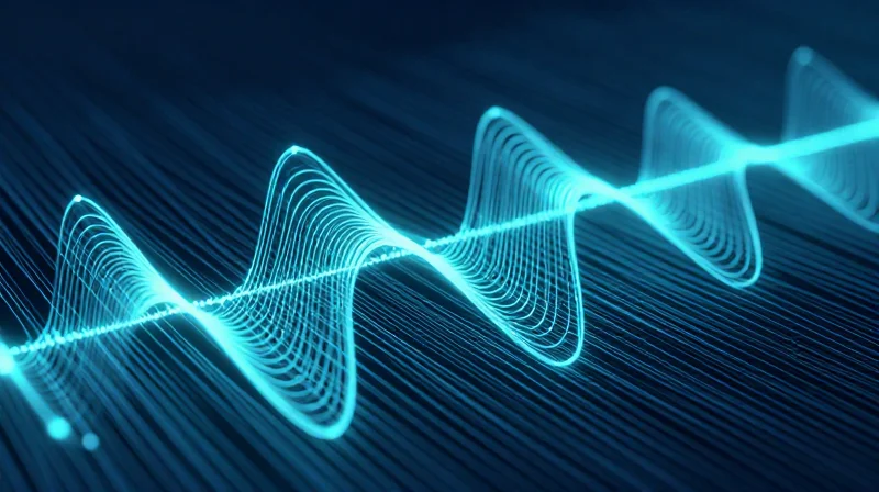 The Critical Impact of Dielectric Constant (Dk) Stability Abstract visualization of electromagnetic wave propagation through a stable dielectric material
