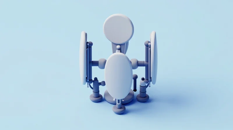 An isometric view of a modular 5G antenna array installed on a telecommunications mast.