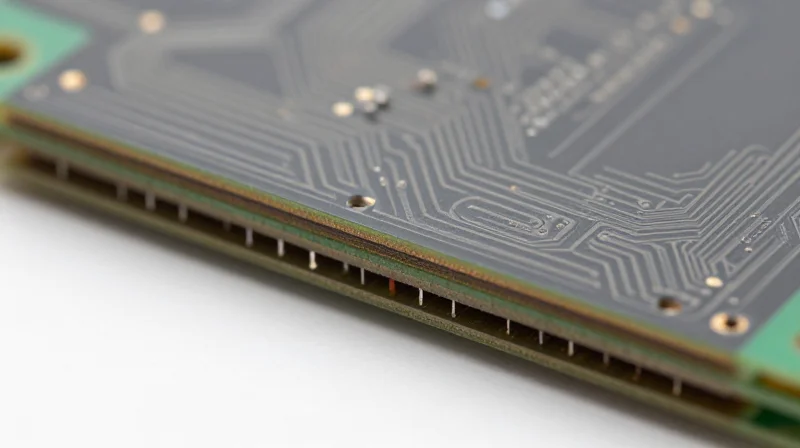 Macro view of ceramic-filled PCB material showing complex internal structure