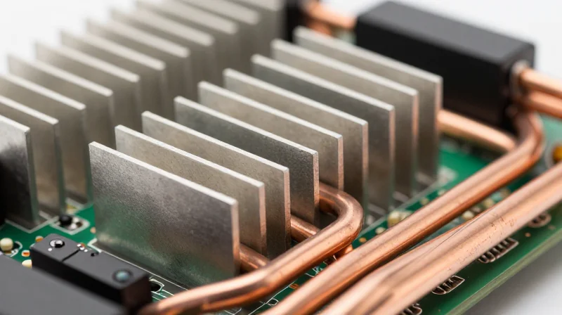 Thermal dissipation visualization on a complex circuit board.