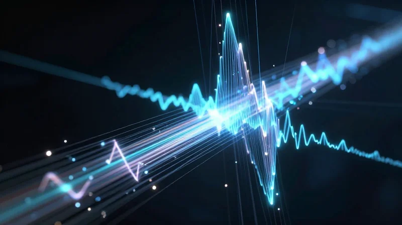 Abstract representation of high-frequency signal flow in optical transceivers