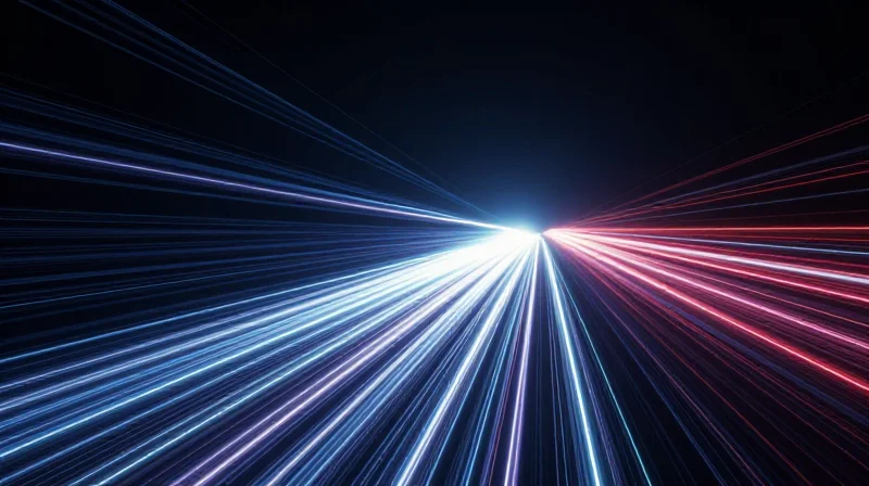 An abstract visualization of high-speed data flow and next-generation connectivity.