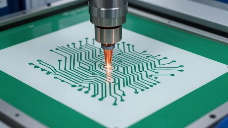 A clean, high-precision industrial copper etching process on a substrate