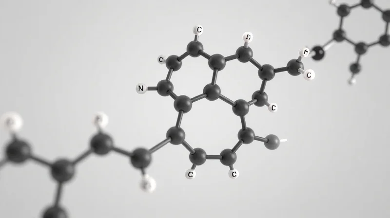 A highly detailed 3D visualization of symmetrical carbon-fluorine molecular chains.