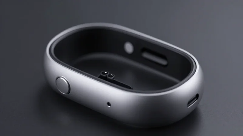 Conceptual 3D representation showing the shrinking footprint of a wearable device component.
