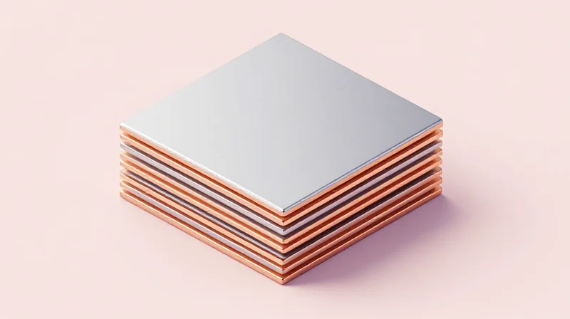 A perfectly symmetrical PCB stack-up structure illustrating material layers