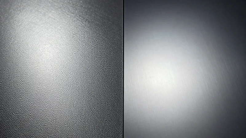 Microscopic view comparing rough copper surface to smooth ultra-low profile surface