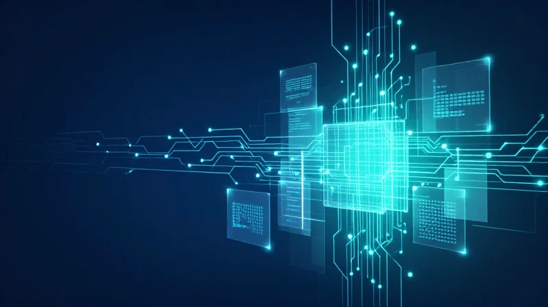 Abstract digital interface representing complex design verification