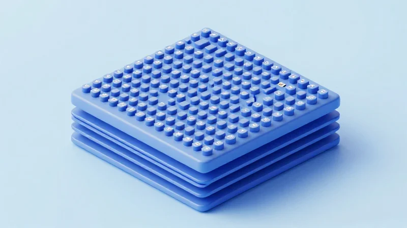 Isometric 3D representation of standardized electronic component assembly