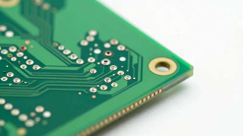 Macro shot of a high-quality PCB board on a clean surface