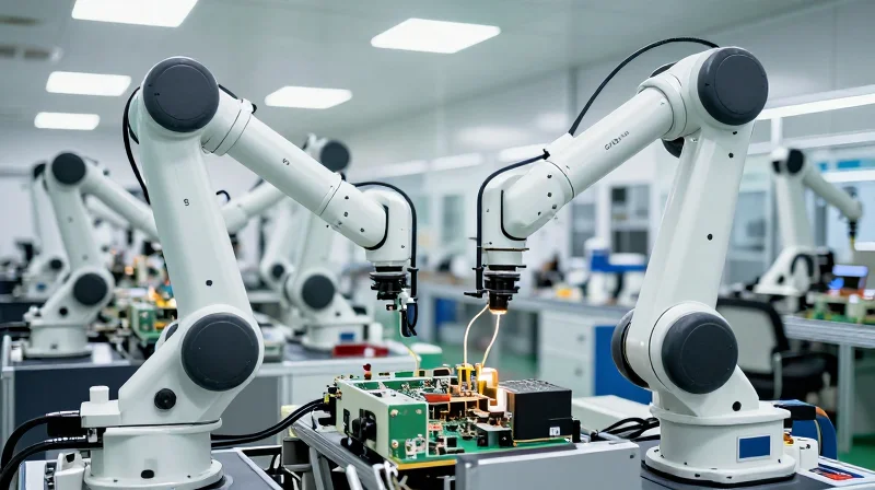 A sterile laboratory environment used for electronics manufacturing