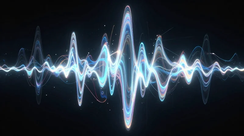 Abstract visualization of signal wave interference in a cluttered environment