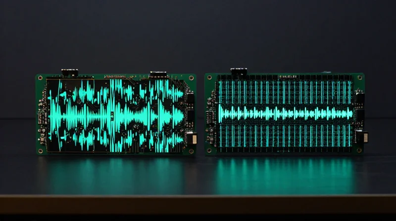 Side by side comparison of two different PCB materials