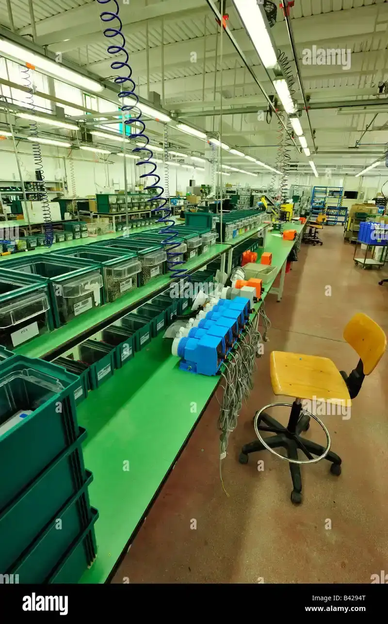 Assembly line for electronic components