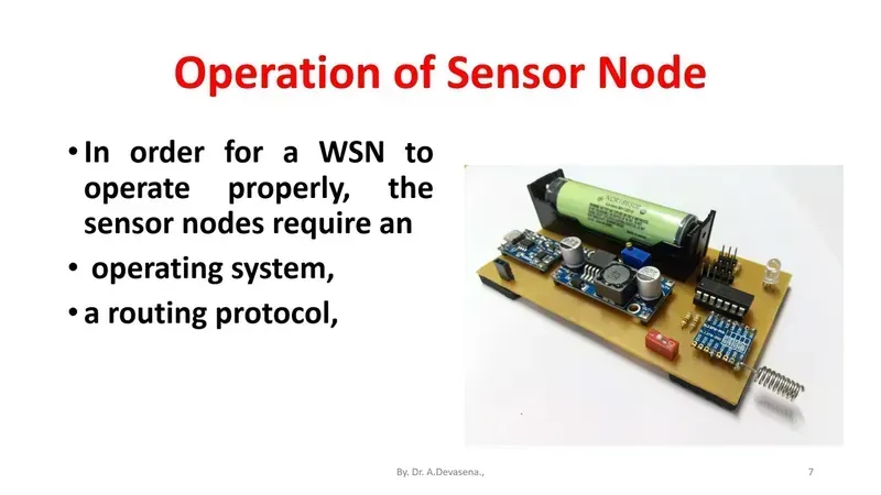 An engineer demonstrating the operation of a battlefield sensor network node