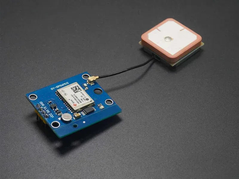 A close-up of a GPS module.