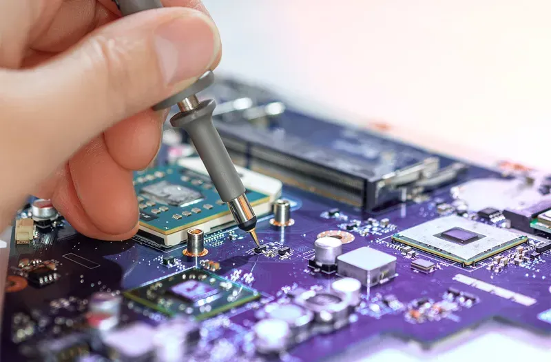 Close up of a low power PCB circuit board