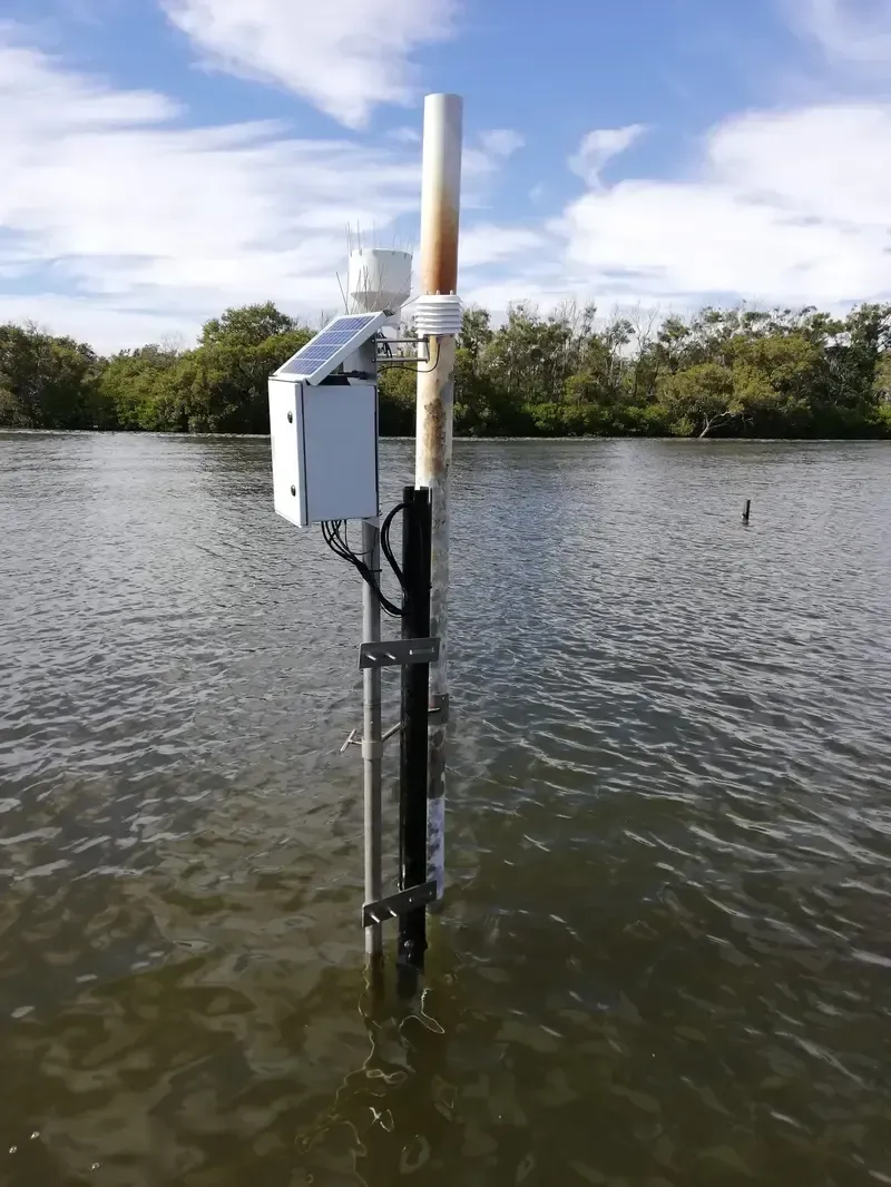 A water quality monitoring station in operation