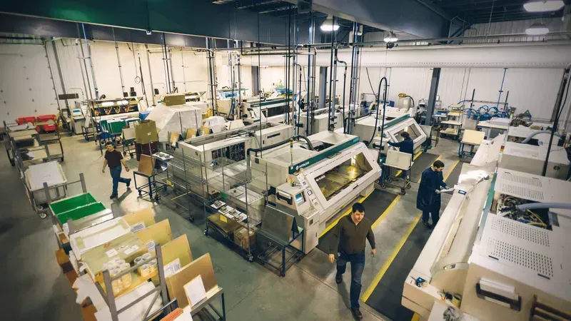Engineers working in a PCB manufacturing factory