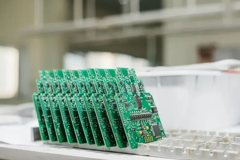 A quickly manufactured PCB prototype.