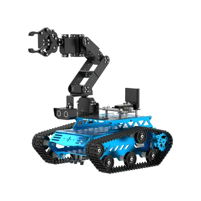 A tracked robot operating in a real-world scenario