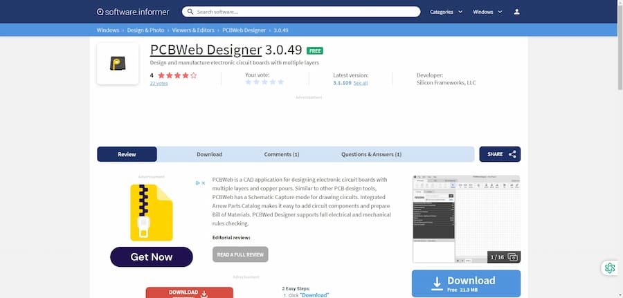 PCBWeb - A Discontinued Free PCB Design Software