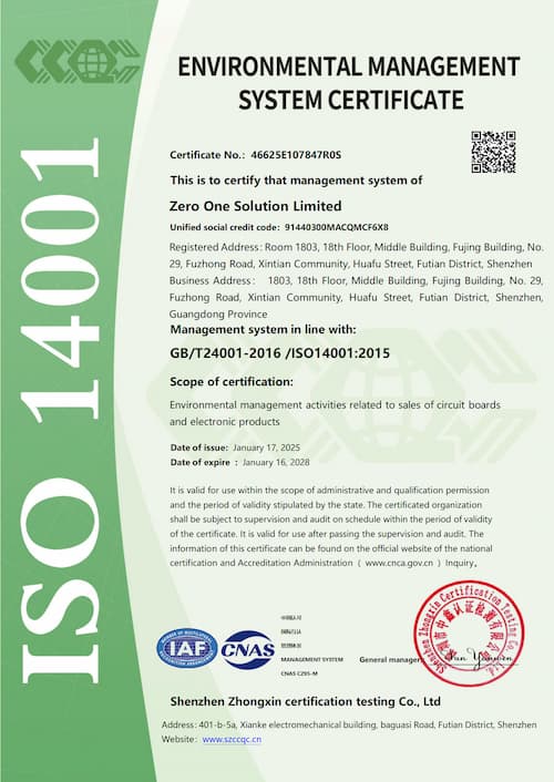 ENVIRONMENTAL MANAGEMENT SYSTEM CERTIFICATE