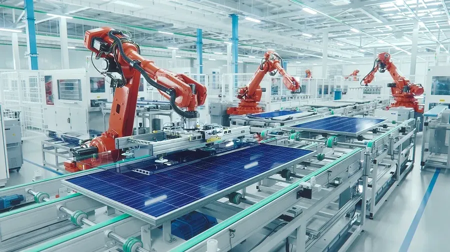 An automated factory with many machines.
