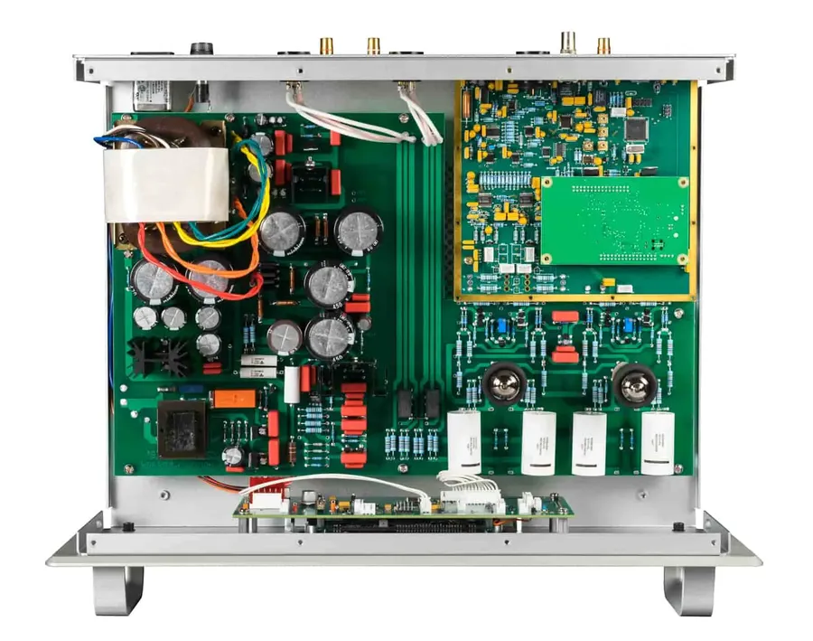 A close-up of a high-tech UPS PCB with advanced components and layout.