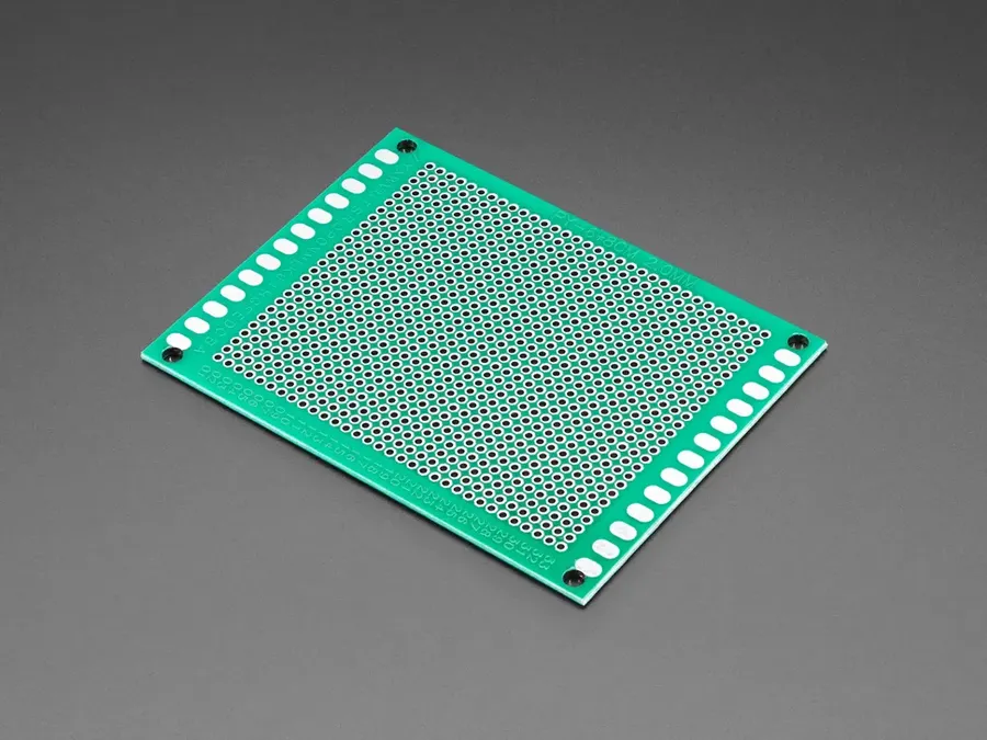 A close-up of a PCB prototype.