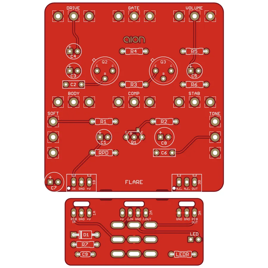A schematic diagram of the ZVex Fuzz Factory circuit.