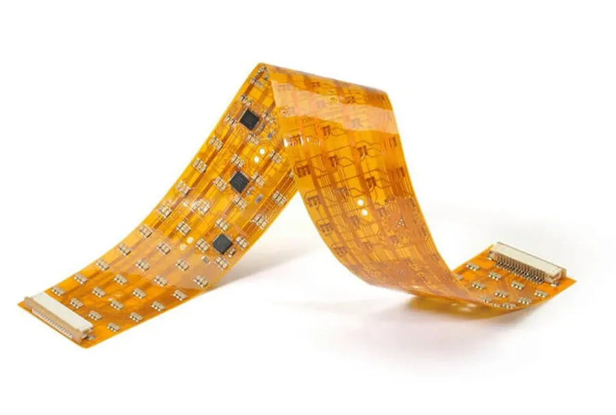 A sample of polyimide film used in flexible PCB manufacturing.