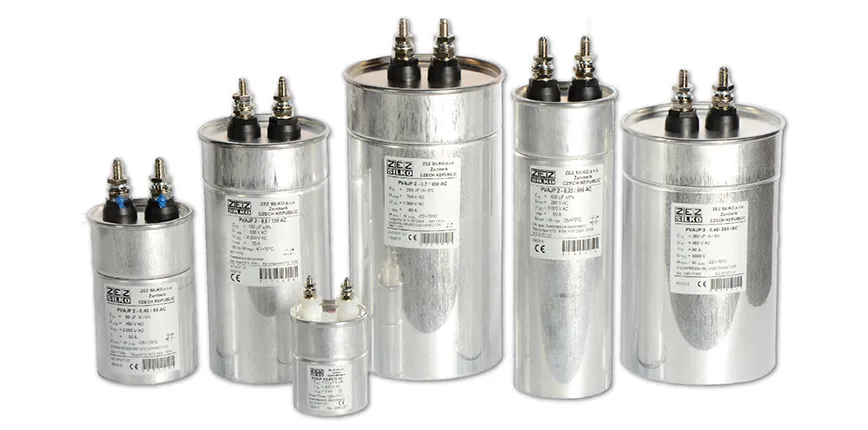 A capacitor used in an air conditioner unit.