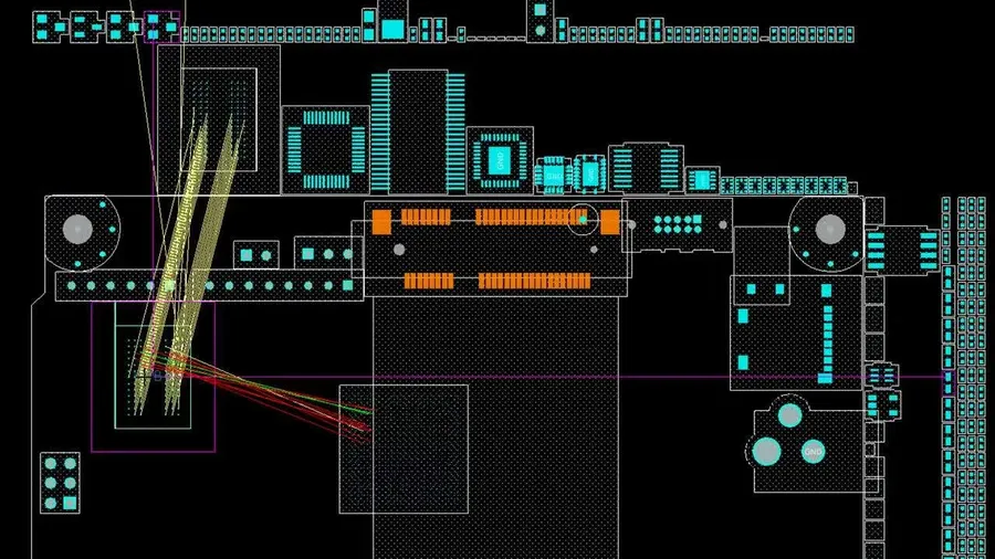 A visual representation of PCB component placement design for cost optimization.