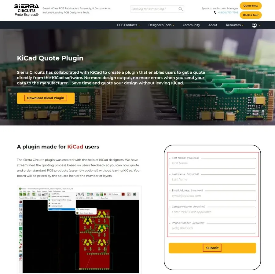 A screenshot of a computer screen displaying an online PCB quote interface.