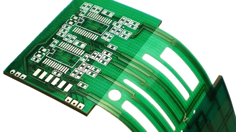 A display of different flexible circuit boards from a supplier.