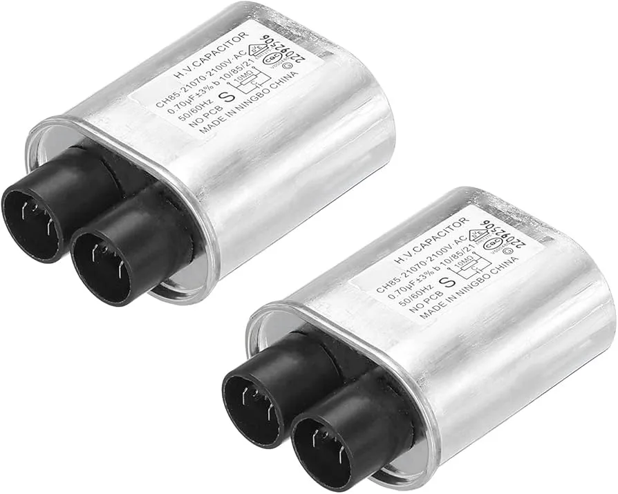 A selection of microwave capacitors of different sizes.