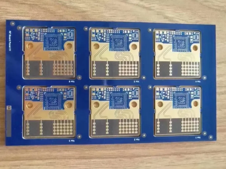 A PCB with gold plated surface.