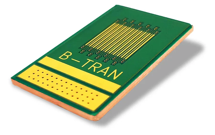 A flexible IMS PCB showcasing its bendable nature.