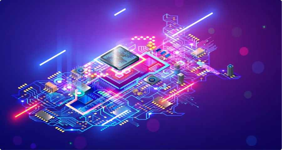 A conceptual image of advanced PCB technology.