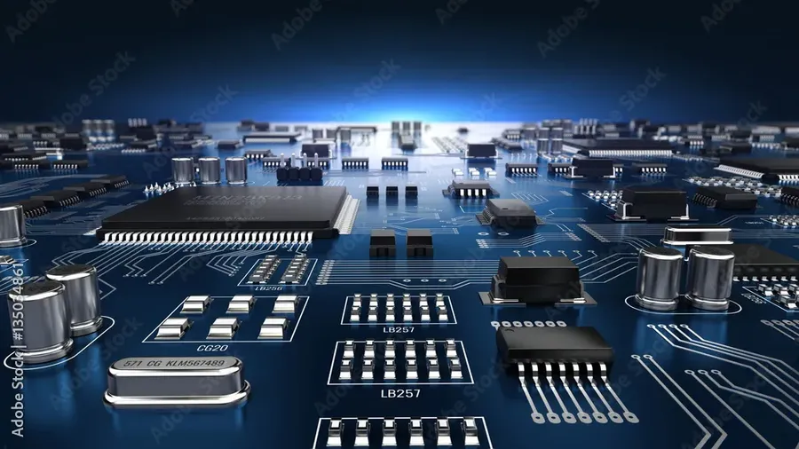 A high-tech PCB with intricate design and components.