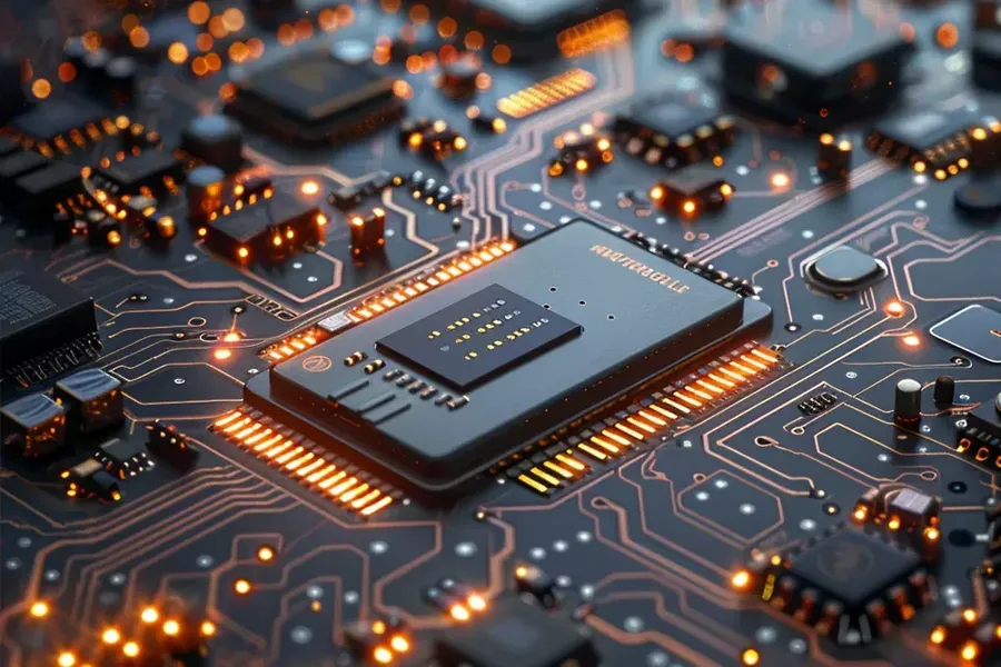 Various circuit boards of different shapes and sizes.
