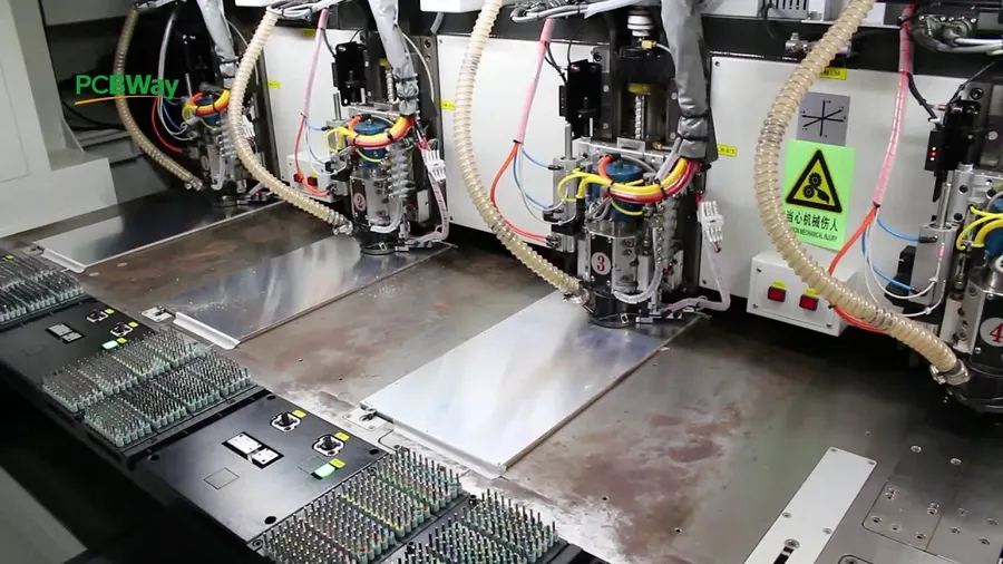 Various machinery in a PCB manufacturing facility.
