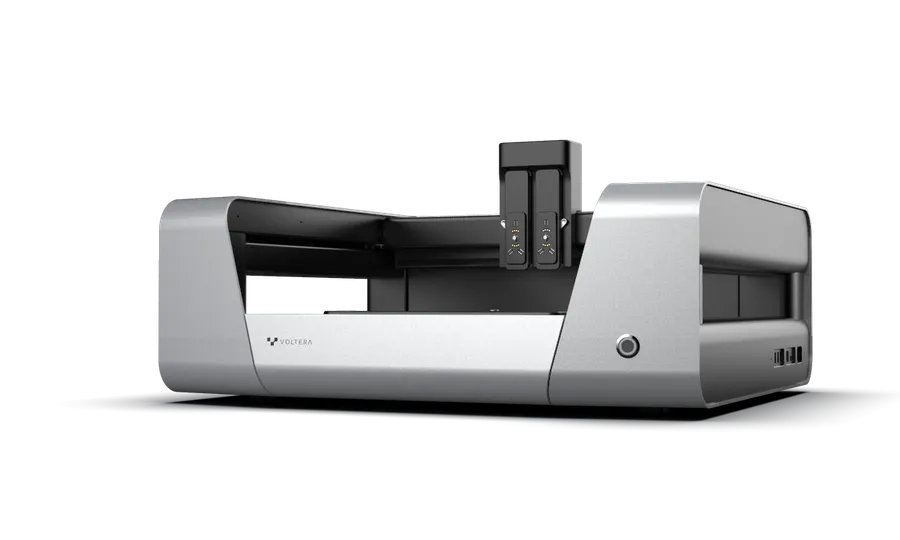 A Voltera NOVA printer printing a circuit board.