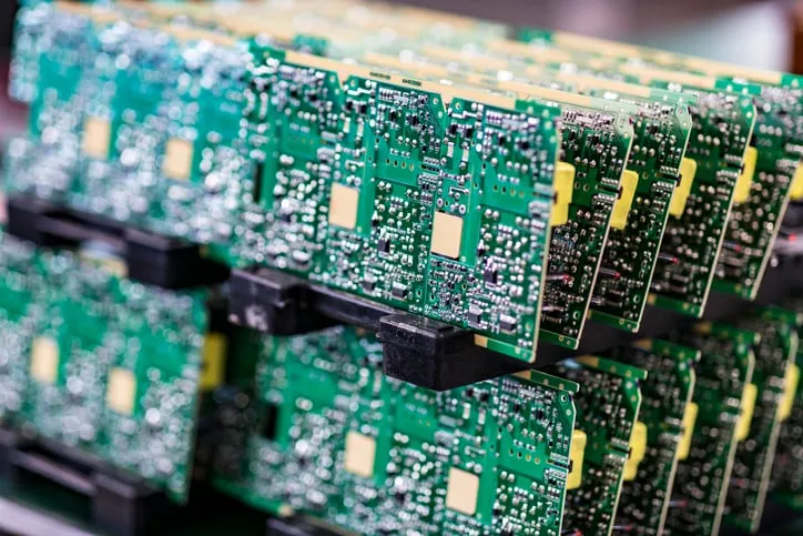 A view of a PCB manufacturer's facility, showcasing the production process.
