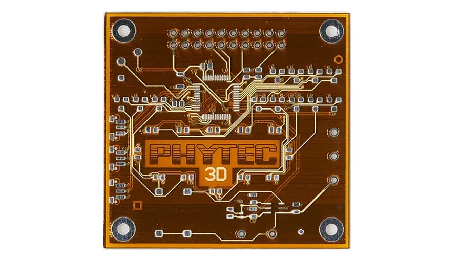 A PCB prototype made using a Dragonfly printer.