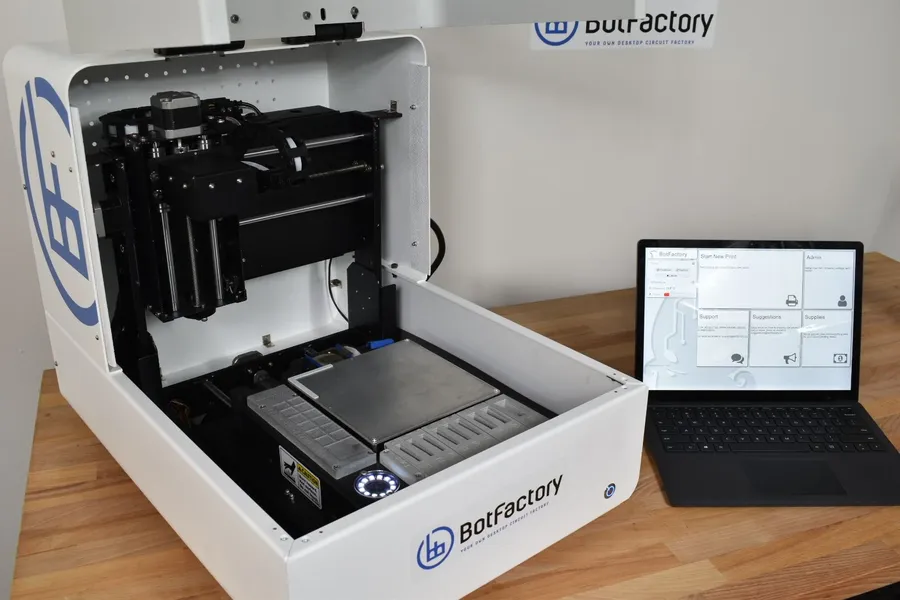 An image showcasing a practical application or use case of a PCB board printed by BotFactory SV2, possibly within a device or system.