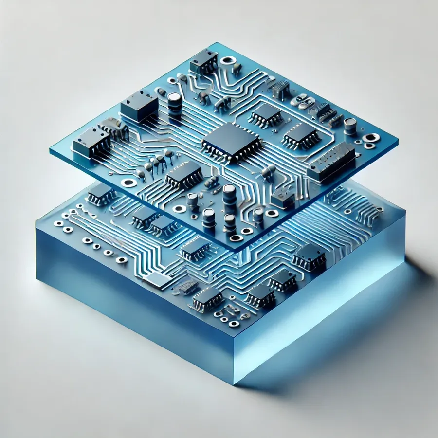 A finished PCB board produced by the BotFactory SV2