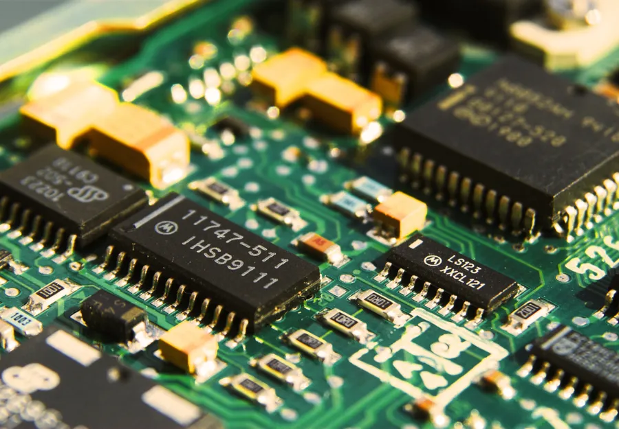 A fully assembled and populated PCB.
